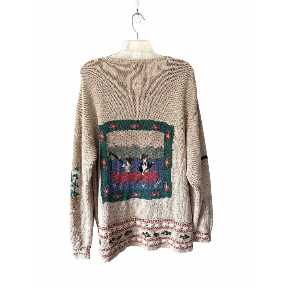 Woolrich Linen Cotton Sweater Fishing Pole Duck Long size XL - Picture 4 of 8
